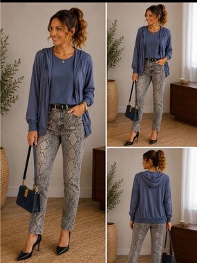 Women's Blue Hooded Jacket